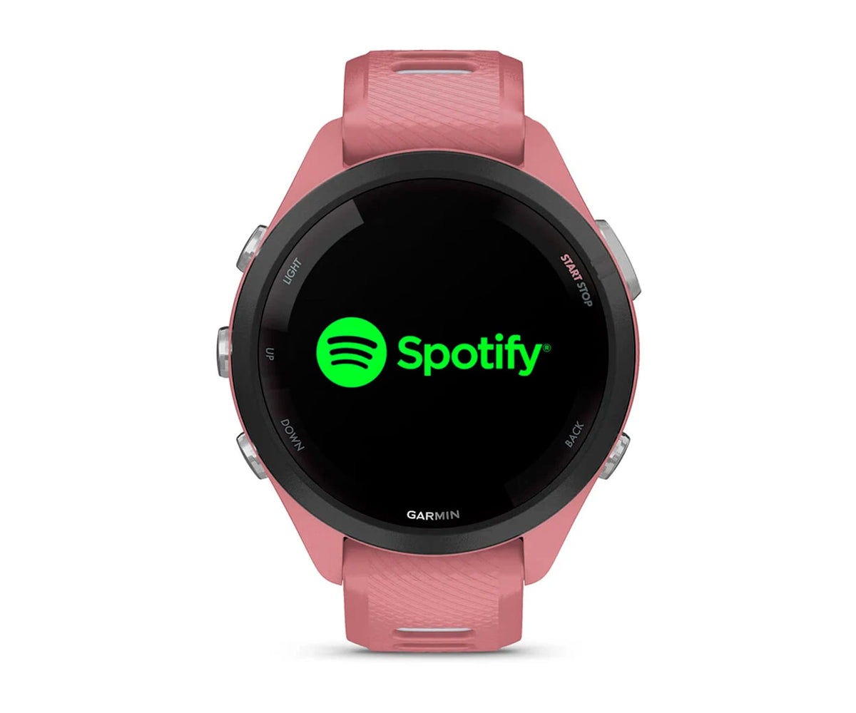 GARMIN FORERUNNER® 265S NEGRO CON CARCASA EN ROSA Y CORREA DE SILICONA EN ROSA/GRIS / SMARTWATCH 42MM - detalle