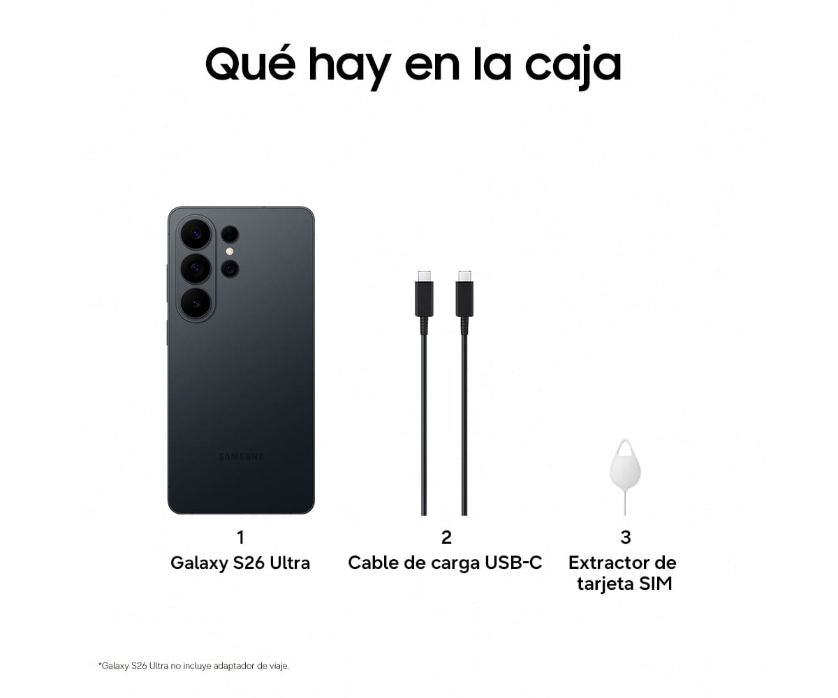 SAMSUNG GALAXY S26 ULTRA BLACK / 12GB+256GB / 6.9" DYNAMIC AMOLED 120HZ QHD+ - detalle