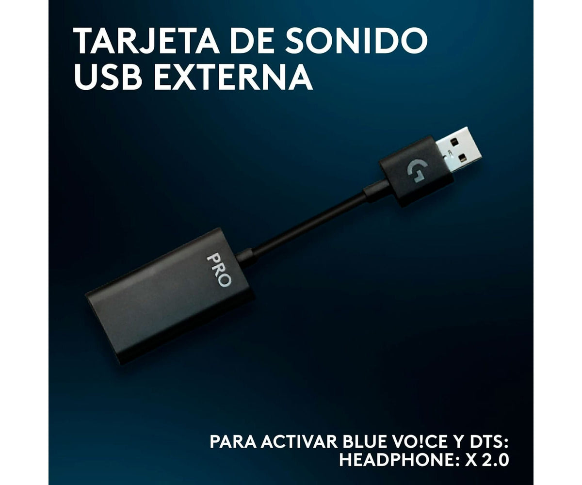 LOGITECH PRO X NEGRO / AURICULARES PARA JUEGOS 7.1 CON CABLE - detalle