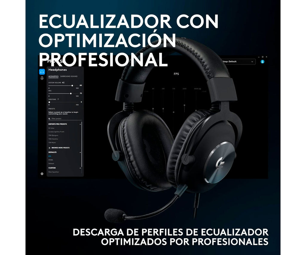 LOGITECH PRO X NEGRO / AURICULARES PARA JUEGOS 7.1 CON CABLE - detalle