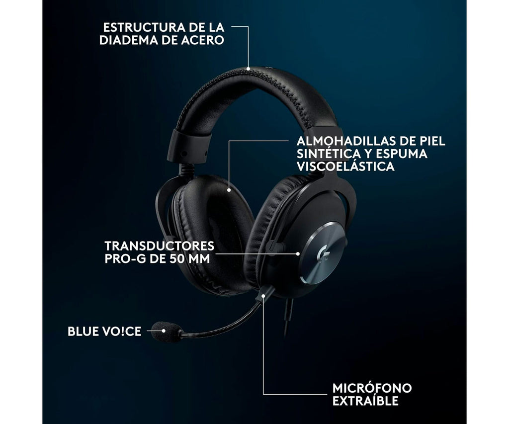 LOGITECH PRO X NEGRO / AURICULARES PARA JUEGOS 7.1 CON CABLE - detalle