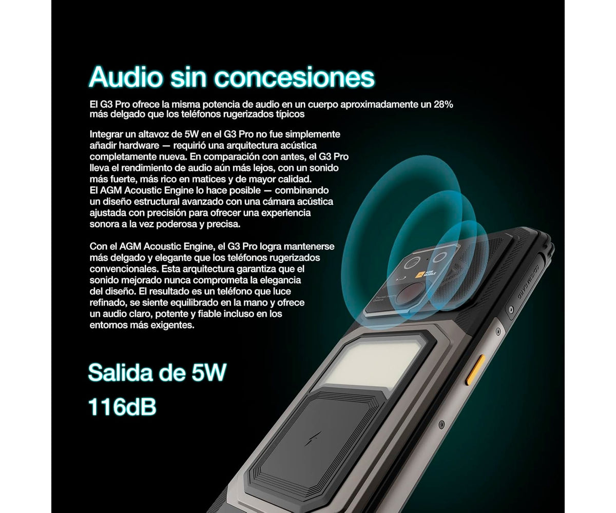 AGM G3 PRO BLACK / 12+512GB / TELÉFONO INTELIGENTE RESISTENTE CON CÁMARA TÉRMICA - detalle