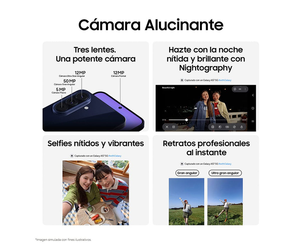 SAMSUNG GALAXY A57 5G DARK BLUE / 12GB + 512GB / 6,7" SUPER AMOLED PLUS FHD+ - detalle