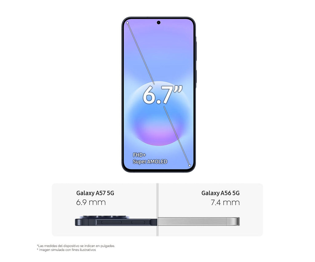 SAMSUNG GALAXY A57 5G DARK BLUE / 12GB + 512GB / 6,7" SUPER AMOLED PLUS FHD+ - detalle