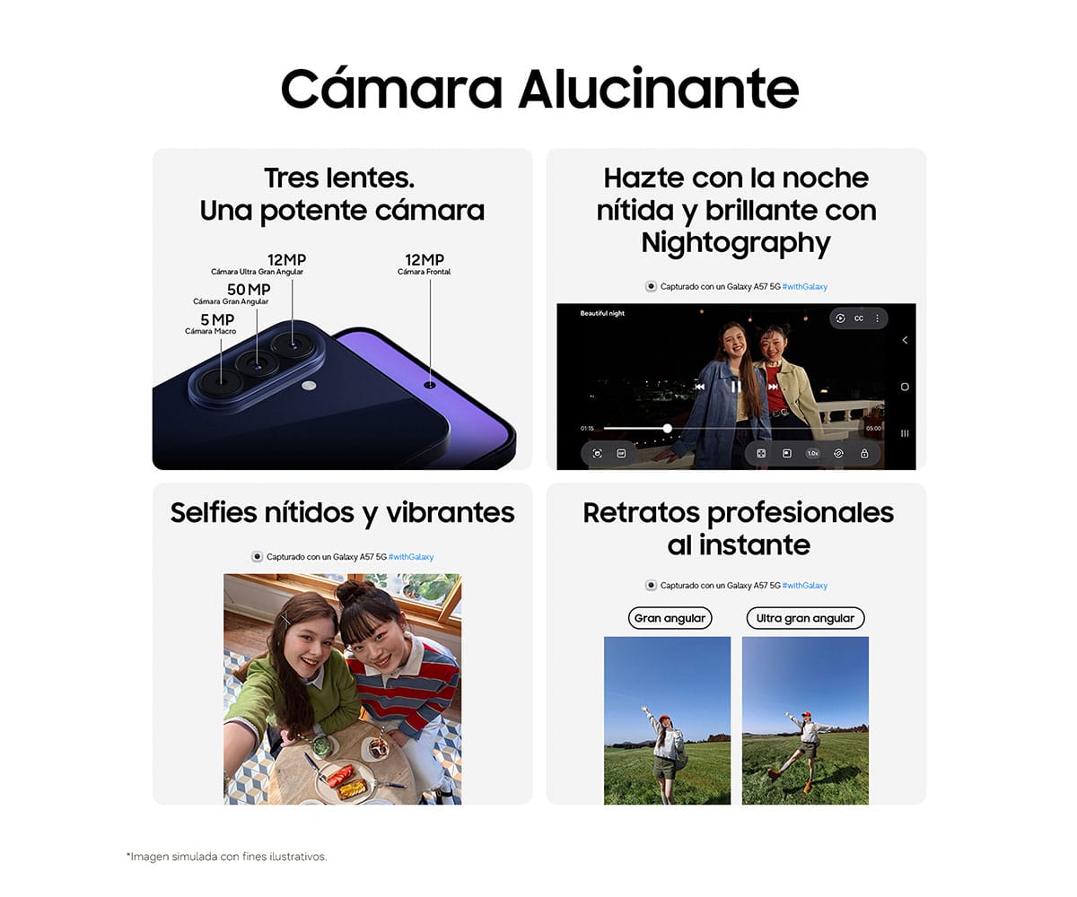 SAMSUNG GALAXY A57 5G LIGHT BLUE / 12GB + 512GB / 6,7" SUPER AMOLED PLUS FHD+ - detalle