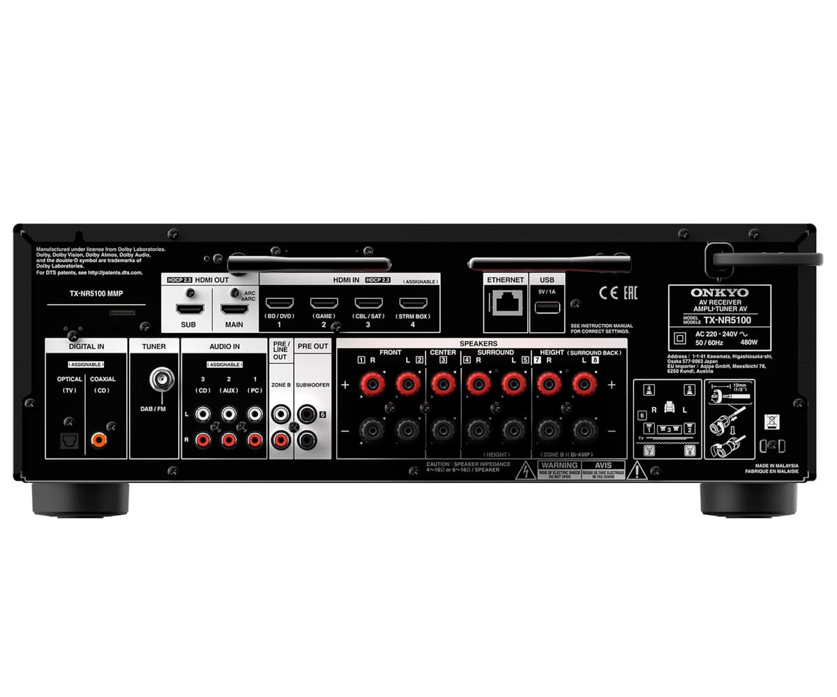 ONKYO TX-NR5100 NEGRO / RECEPTOR AV 8K DE 7.2 CANALES / - detalle