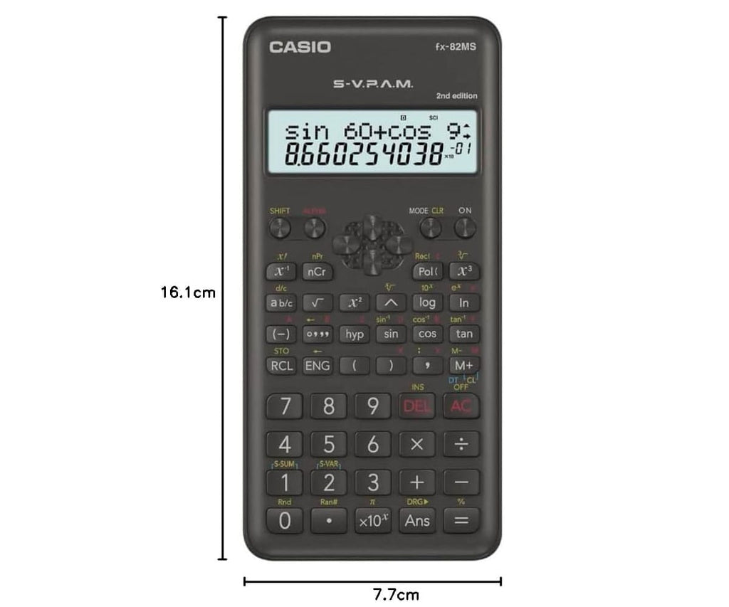 CASIO FX-82MS-2 NEGRA / CALCULADORA CIENTÍFICA ESTÁNDAR - detalle
