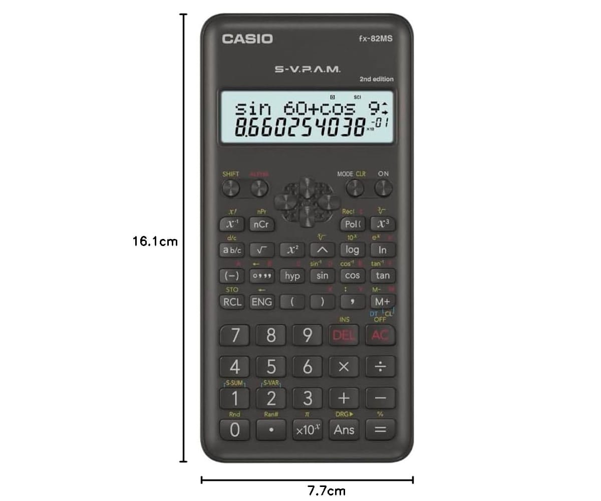 CASIO FX-82MS-2 NEGRA / CALCULADORA CIENTÍFICA ESTÁNDAR - detalle