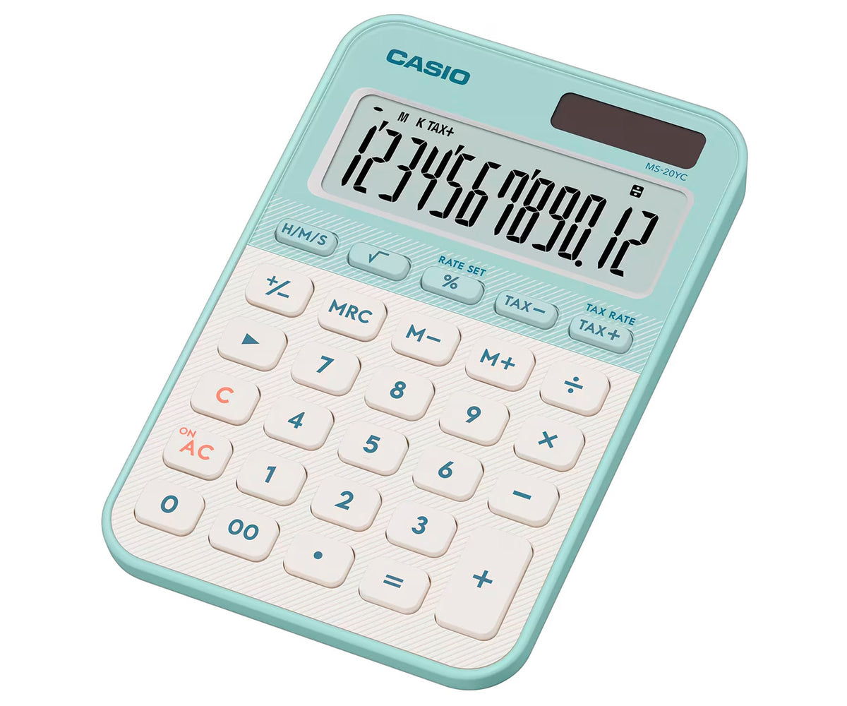 CASIO MS-20YC VERDE CLARO / CALCULADORA DE MESA - detalle