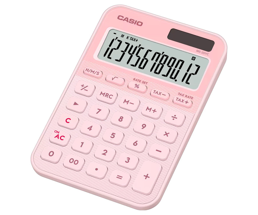 CASIO MS-20YC ROSA CLARO / CALCULADORA DE MESA - detalle