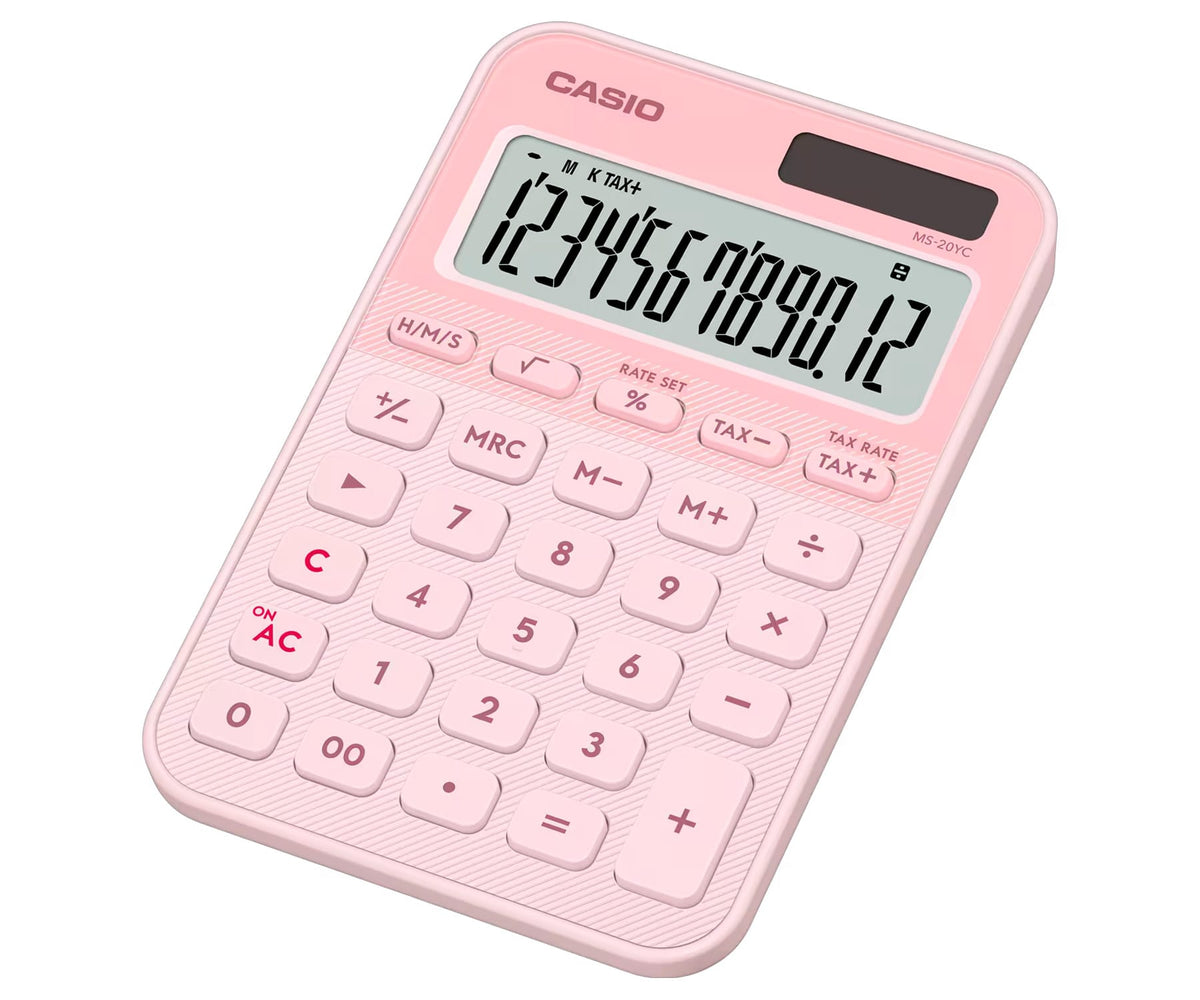 CASIO MS-20YC ROSA CLARO / CALCULADORA DE MESA - detalle