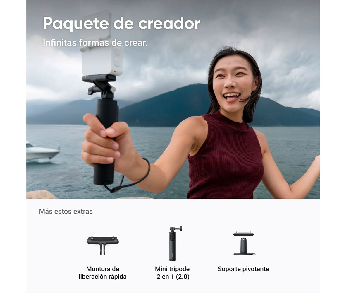 INSTA360 GO ULTRA CREATOR BUNDLE ART WHITE / VIDEOCÁMARA DEPORTIVA 4K - detalle