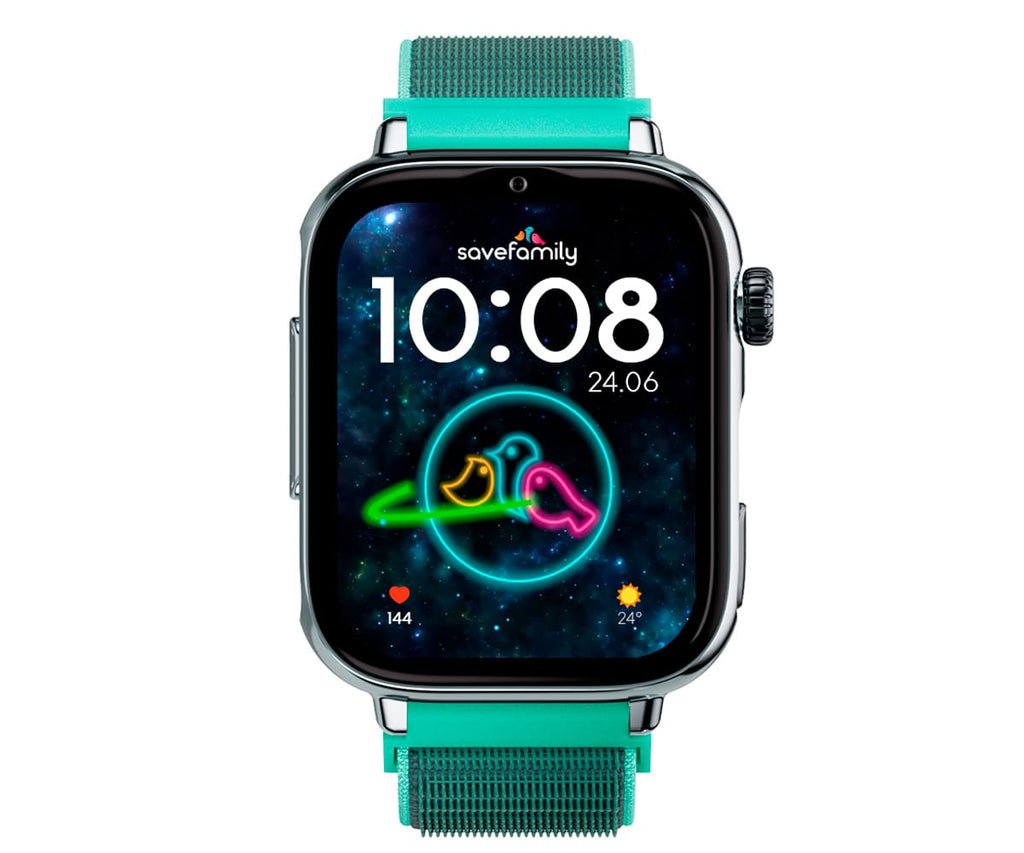SAVEFAMILY SAVEWATCH PLUS 2 JUNIOR (+8 AÑOS) PLATA CON CORREA DE TELA OCEAN / SMARTWATCH 4G PARA NIÑOS - detalle