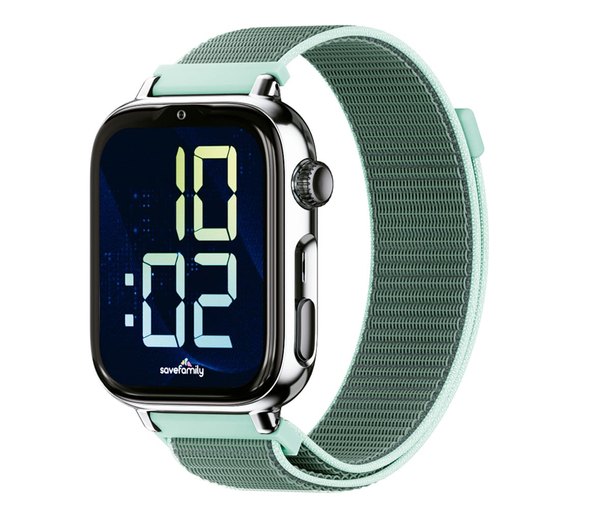 SAVEFAMILY SAVEWATCH PLUS 2 JUNIOR (+8 AÑOS) PLATA CON CORREA DE TELA OCEAN / SMARTWATCH 4G PARA NIÑOS