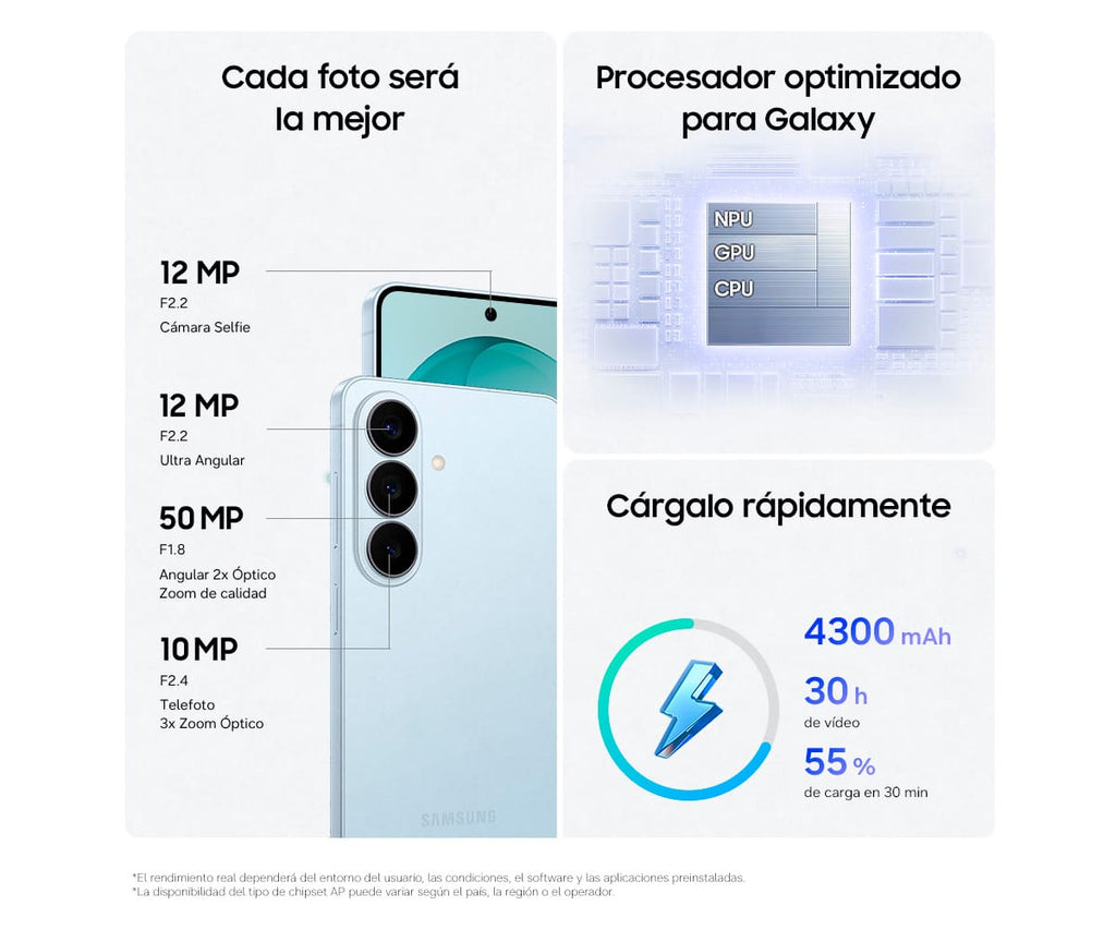 SAMSUNG GALAXY S26 SKY BLUE / 12GB+256GB / 6.3" DYNAMIC AMOLED 120HZ FHD+ - detalle