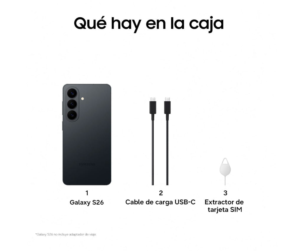 SAMSUNG GALAXY S26 BLACK / 12GB+256GB / 6.3" DYNAMIC AMOLED 120HZ FHD+ - detalle