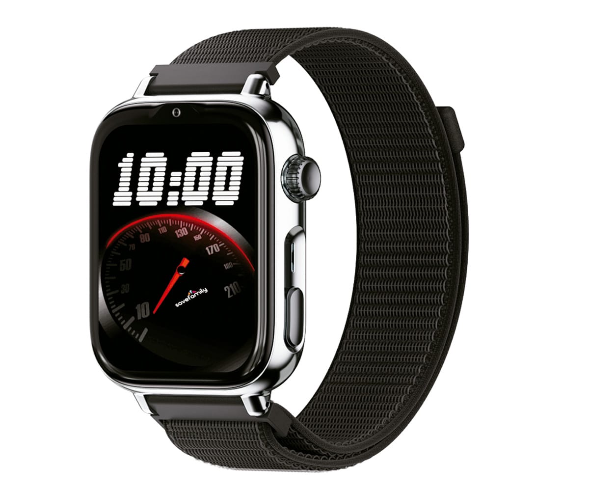 SAVEFAMILY SAVEWATCH PLUS 2 JUNIOR (+8 AÑOS) PLATA CON CORREA DE TELA BLACK NIGHT / SMARTWATCH 4G PARA NIÑOS