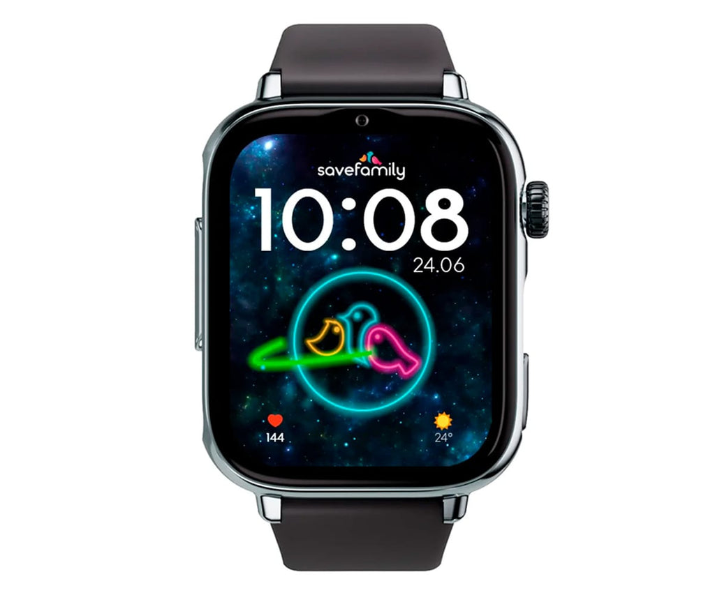 SAVEFAMILY SAVEWATCH PLUS 2 JUNIOR (+8 AÑOS) PLATA CON CORREA DE SILICONA BLACK IS BLACK / SMARTWATCH 4G PARA NIÑOS - detalle