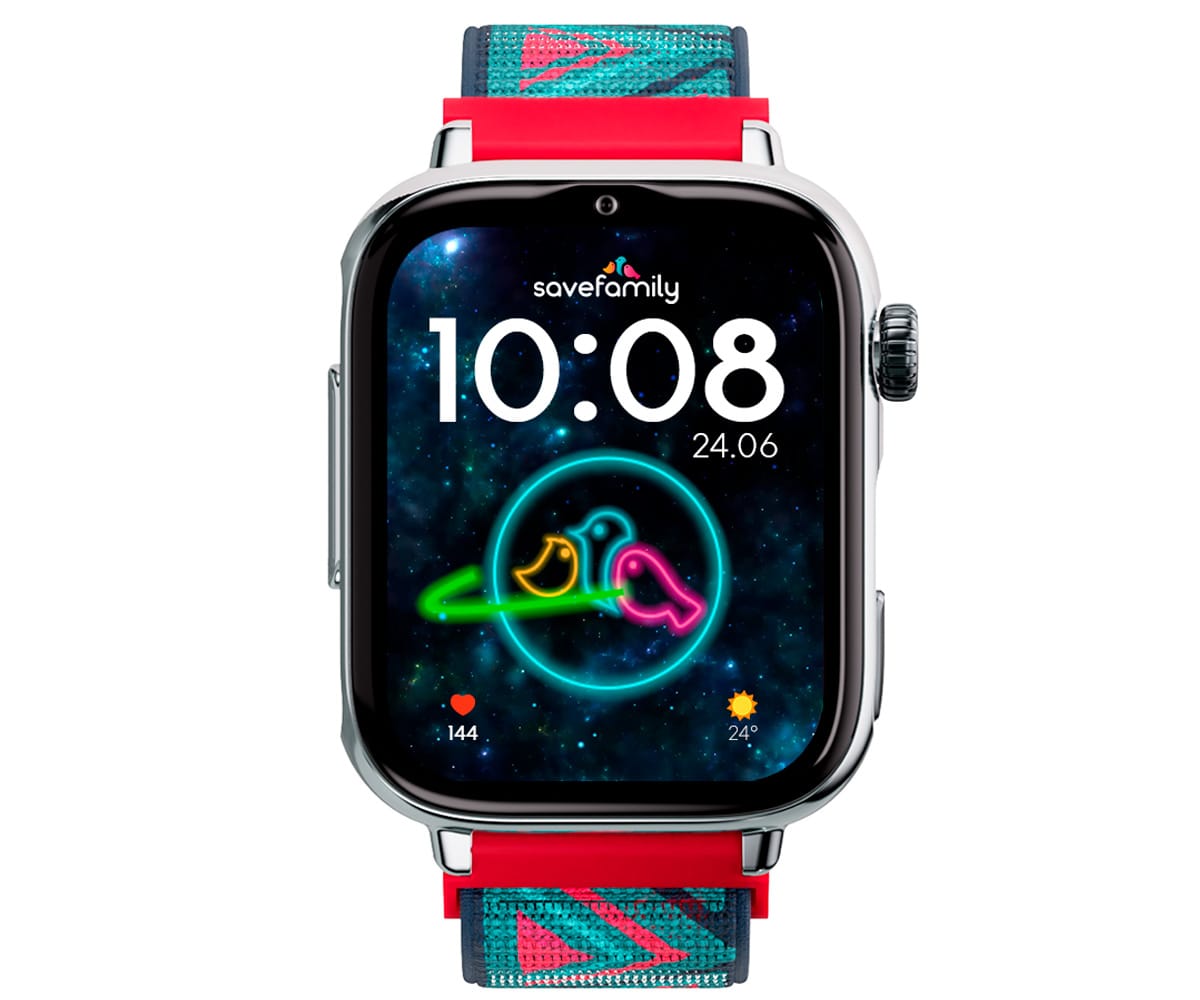 SAVEFAMILY SAVEWATCH PLUS 2 JUNIOR (+8 AÑOS) PLATA CON CORREA DE TELA TRIBECA / SMARTWATCH 4G PARA NIÑOS - detalle