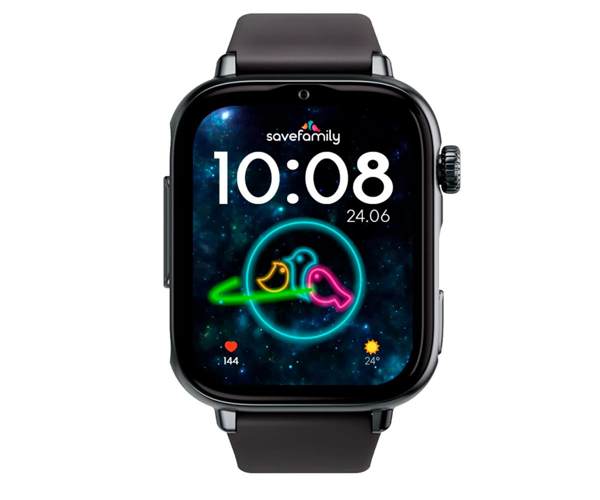 SAVEFAMILY SAVEWATCH PLUS 2 JUNIOR (+8 AÑOS) NEGRO CON CORREA DE SILICONA BLACK IS BLACK / SMARTWATCH 4G PARA NIÑOS - detalle