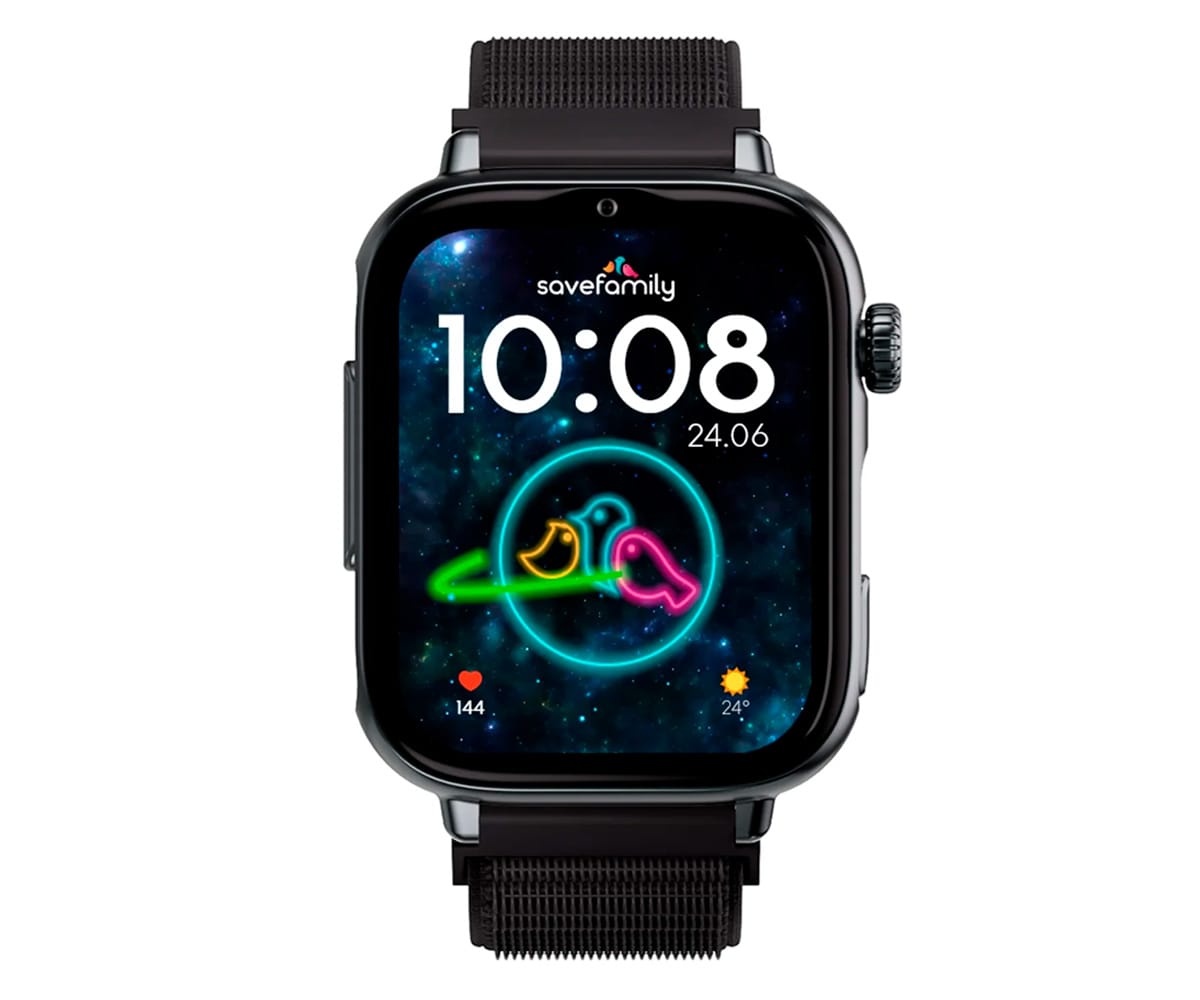 SAVEFAMILY SAVEWATCH PLUS 2 JUNIOR (+8 AÑOS) NEGRO CON CORREA DE TELA BLACK NIGHT / SMARTWATCH 4G PARA NIÑOS - detalle