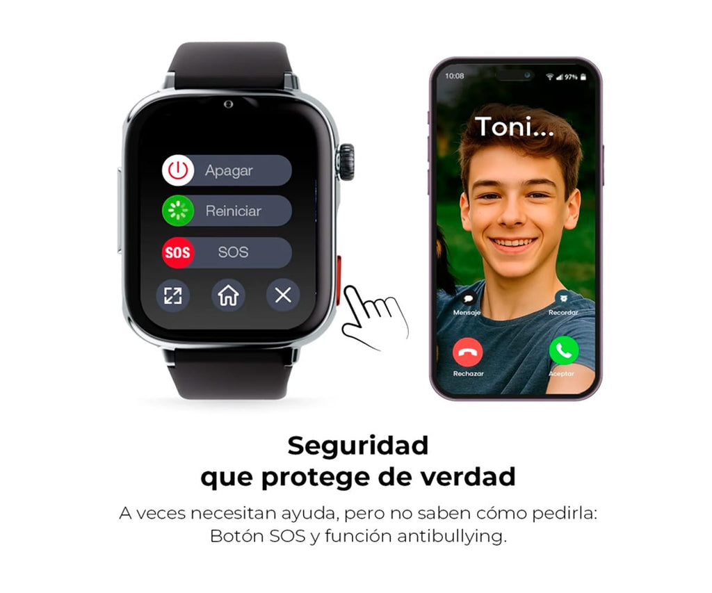 SAVEFAMILY SAVEWATCH PLUS 2 JUNIOR (+8 AÑOS) BLANCO CON CORREA DE TELA OCEAN / SMARTWATCH 4G PARA NIÑOS - detalle