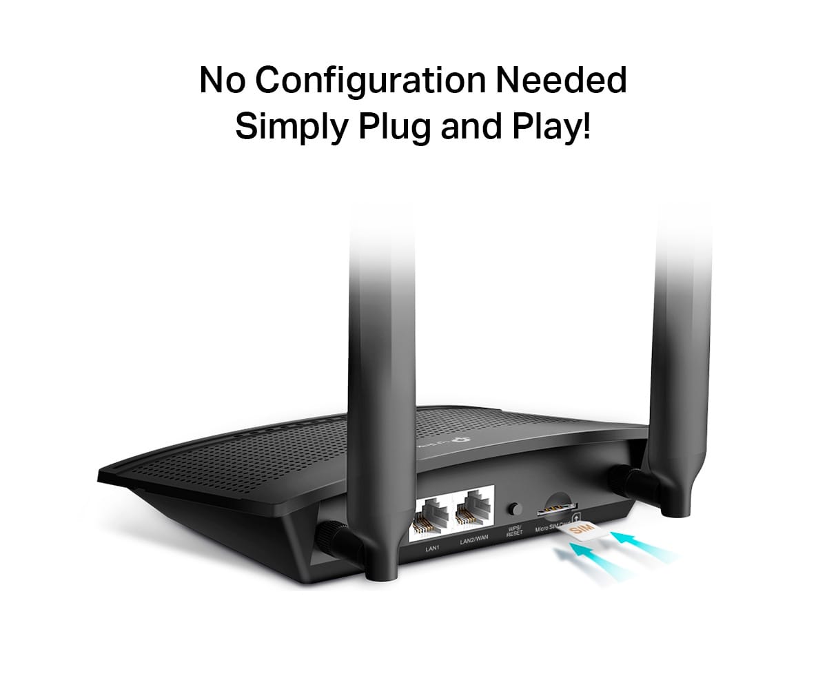 TP-LINK TL-MR100 NEGRO / ROUTER 4G LTE WI-FI 4 N300 - detalle