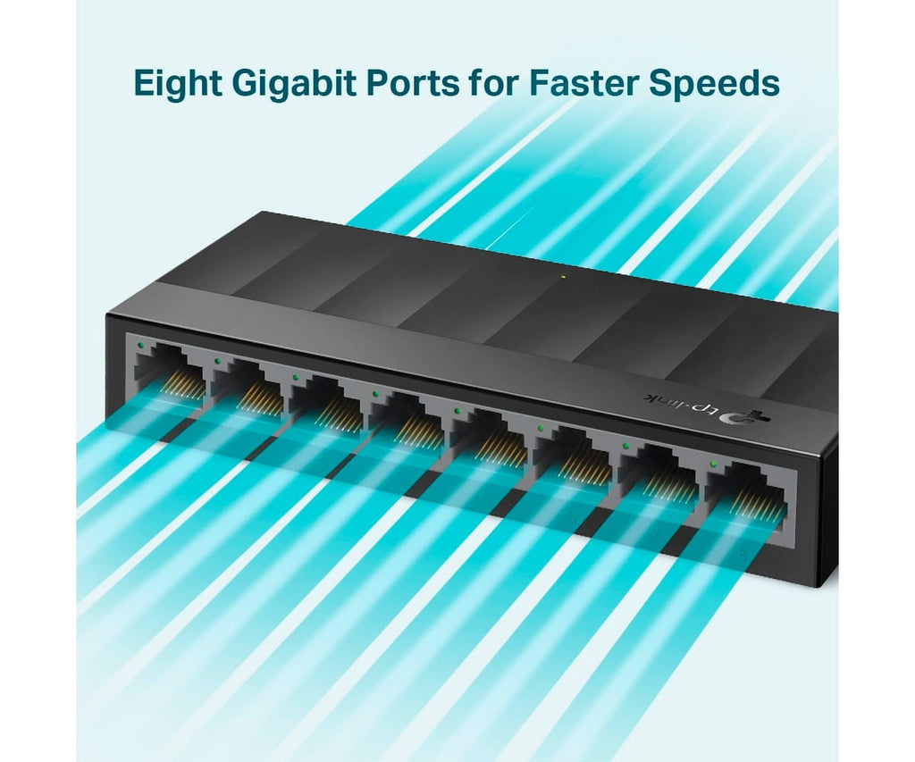 TP-LINK LS1008G NEGRO / SWITCH DE ESCRITORIO DE 8 PUERTOS 10/100/1000MBPS - detalle