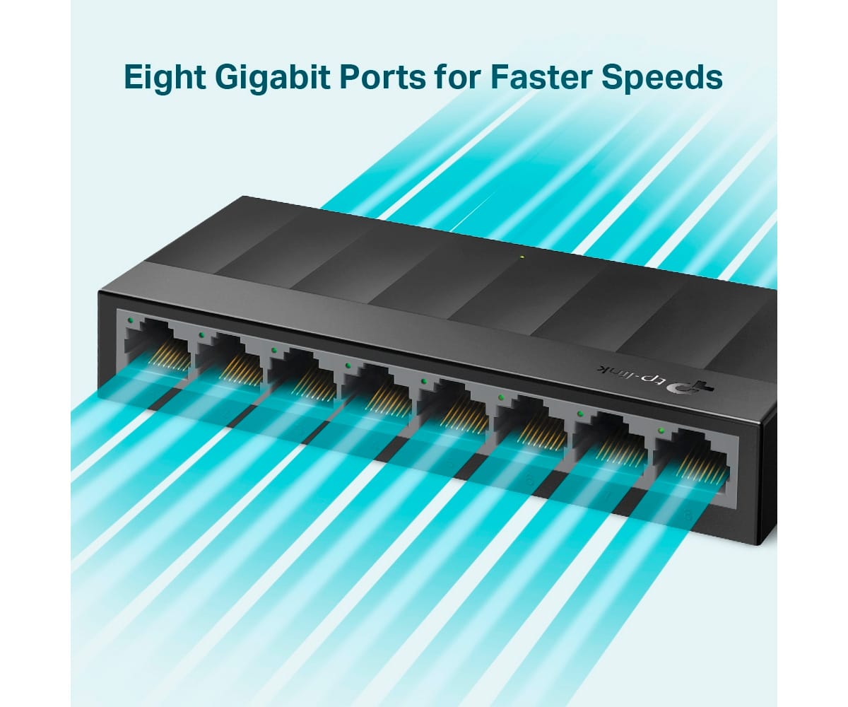 TP-LINK LS1008G NEGRO / SWITCH DE ESCRITORIO DE 8 PUERTOS 10/100/1000MBPS - detalle