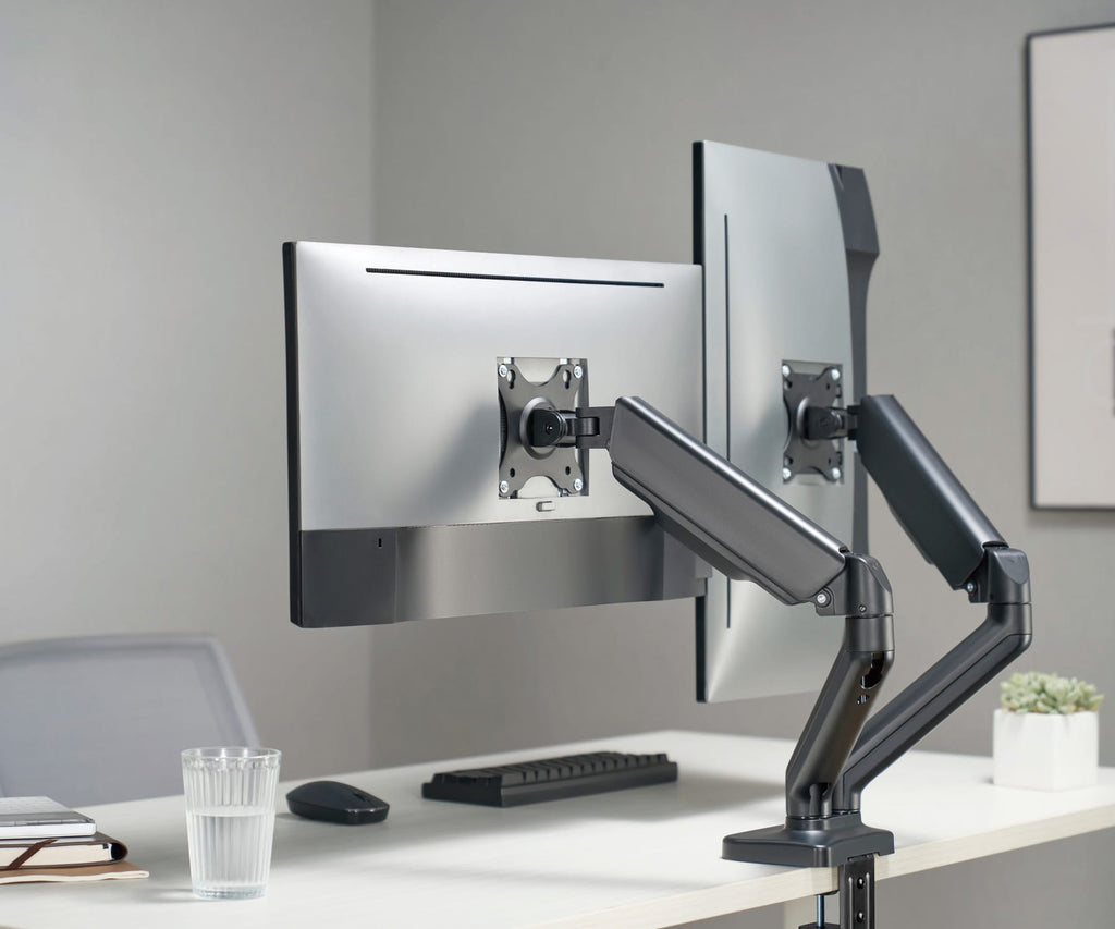 FONESTAR SMM-112PR NEGRO / SOPORTE ORIENTABLE DE MESA PARA 2 MONITORES / 17" A 32" - detalle