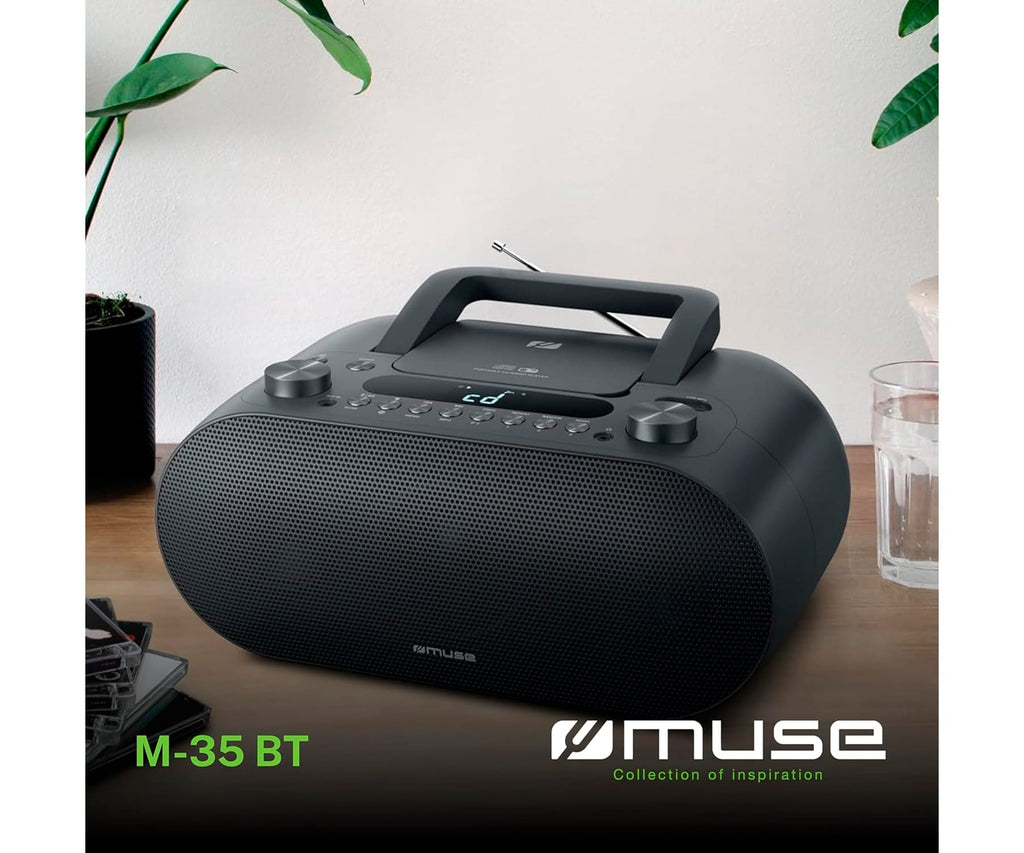 MUSE M-35 BT BLACK / RADIO CD/MP3 PORTÁTIL CON RADIO, BLUETOOTH Y PUERTO USB - detalle