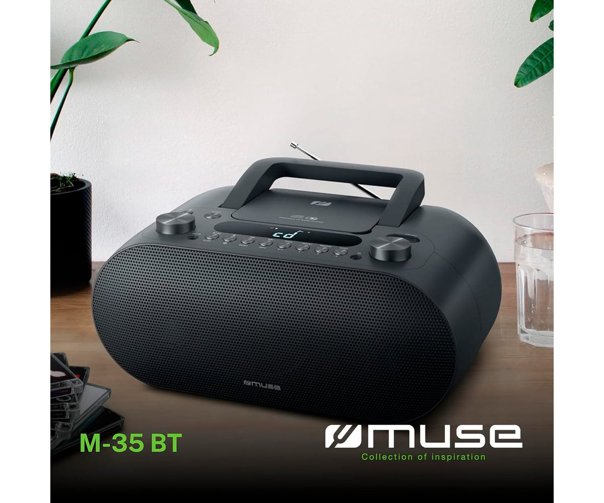 MUSE M-35 BT BLACK / RADIO CD/MP3 PORTÁTIL CON RADIO, BLUETOOTH Y PUERTO USB - detalle