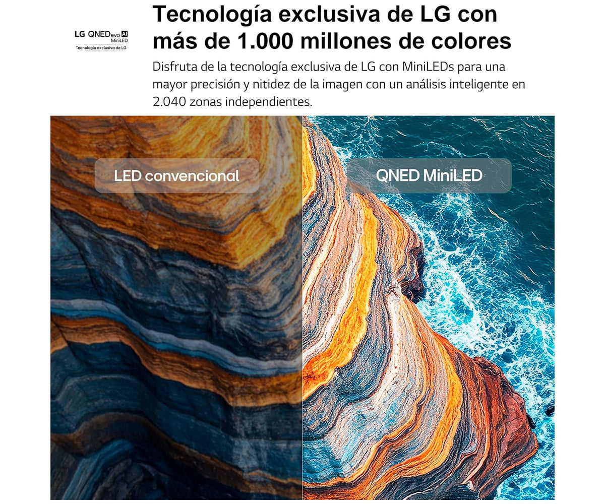 LG QNED AI QNED70 / TELEVISOR SMART TV 55" MINI LED 4K - detalle