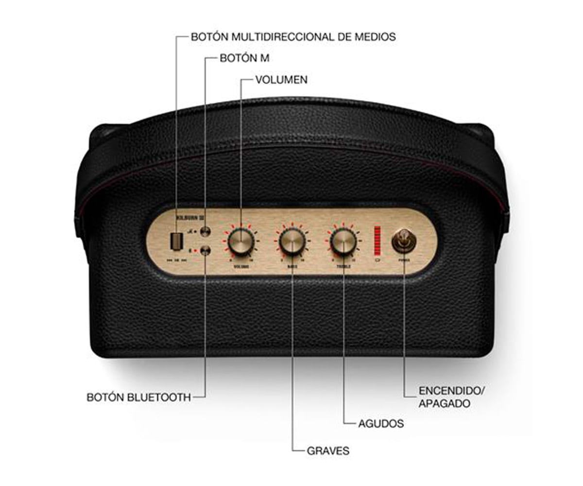 MARSHALL KILBURN III BLACK / ALTAVOZ PORTÁTIL - detalle