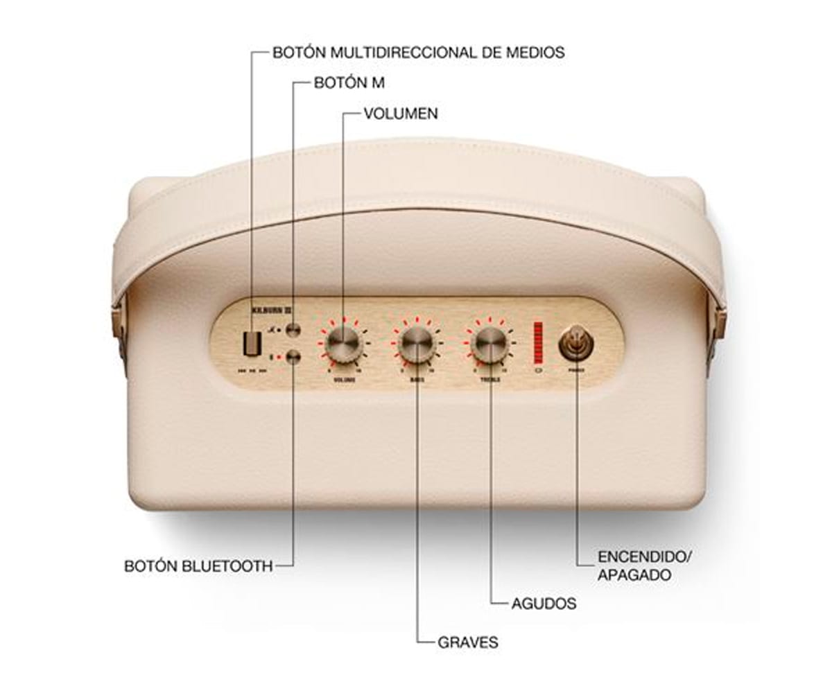 MARSHALL KILBURN III CREAM / ALTAVOZ PORTÁTIL - detalle