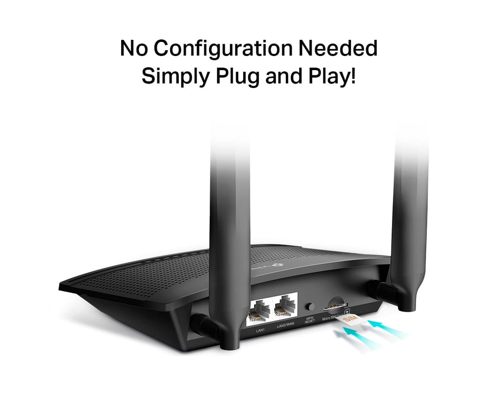 TP-LINK TL-MR100 NEGRO / ROUTER 4G LTE WI-FI 4 N300 - detalle