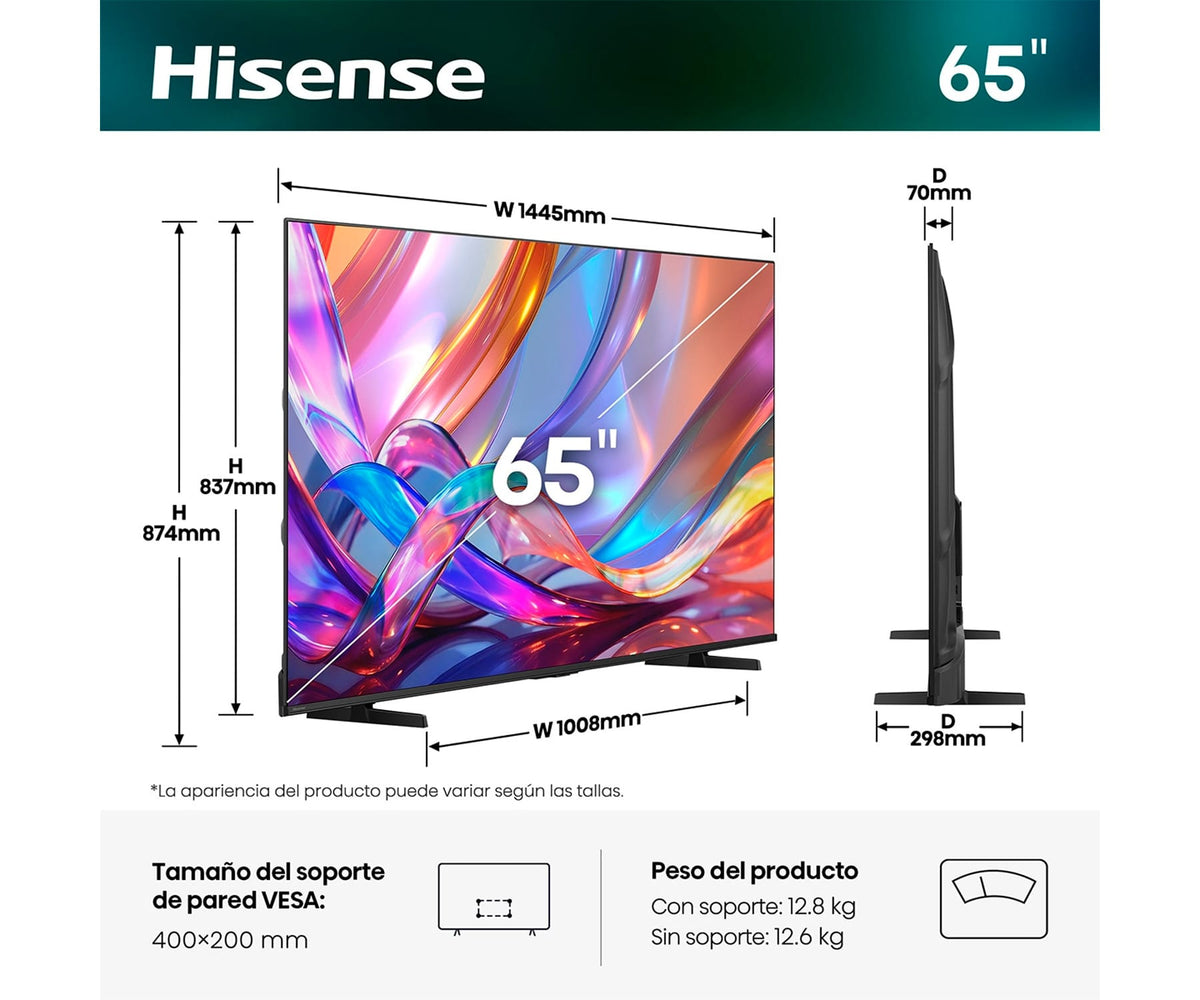 HISENSE 65Q7S / TELEVISOR SMART TV 65'' UHD 4K HDR - detalle