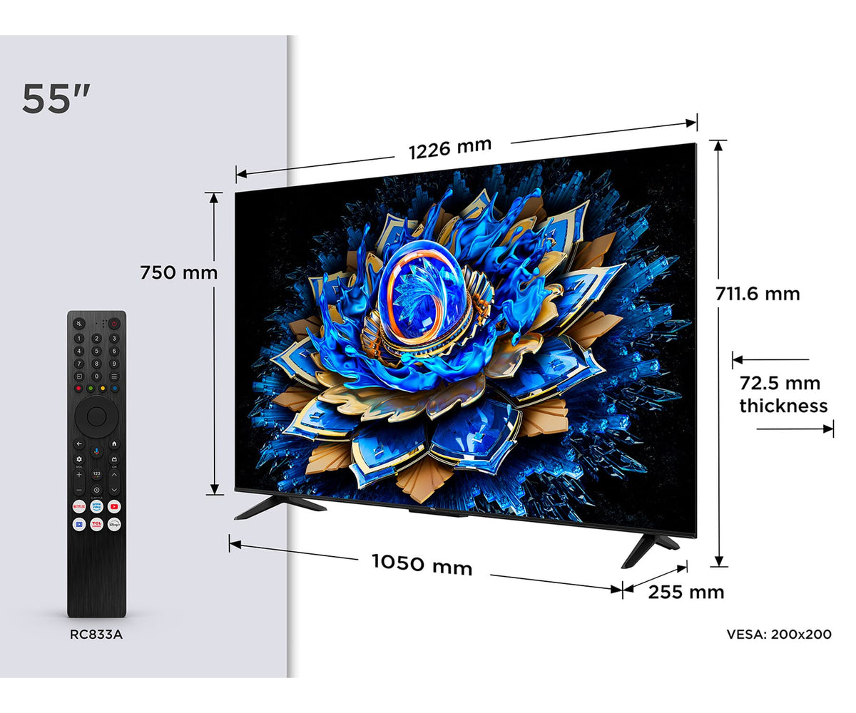 TCL 55T69C NEGRO / TELEVISOR SMART TV 55" QLED UHD 4K HDR - detalle