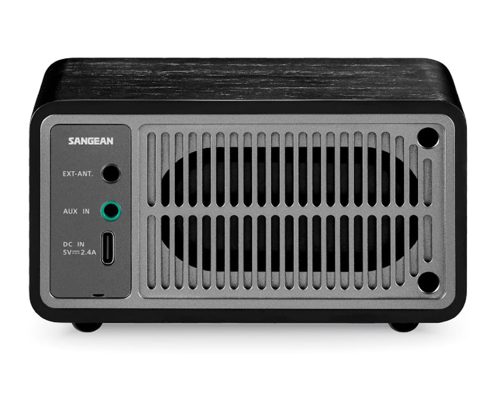 SANGEAN WR-7 PLUS ROBLE DE MEDIANOCHE / RADIO CON MUEBLE DE MADERA FM / BLUETOOTH / AUX - detalle
