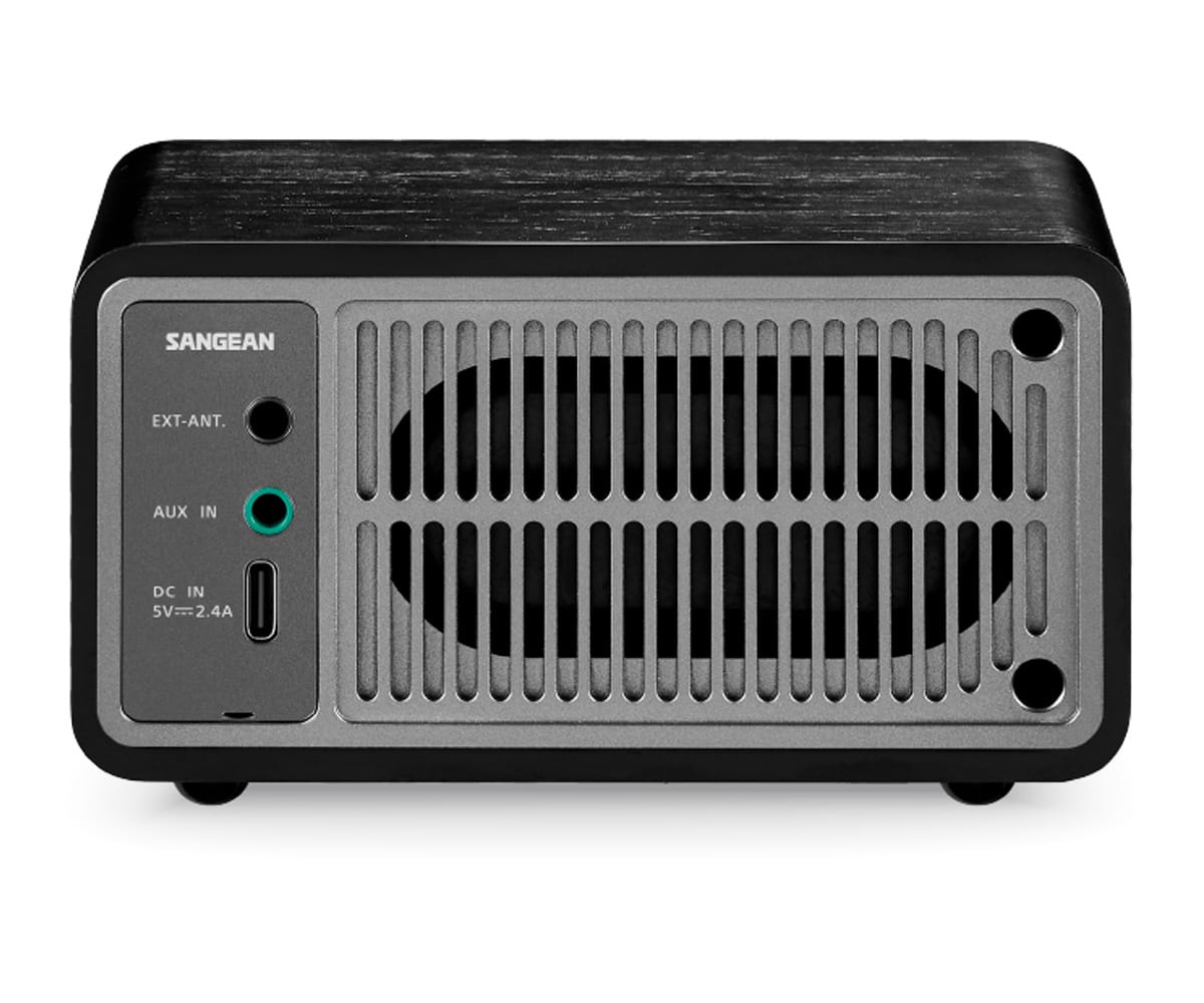 SANGEAN WR-7 PLUS ROBLE DE MEDIANOCHE / RADIO CON MUEBLE DE MADERA FM / BLUETOOTH / AUX - detalle
