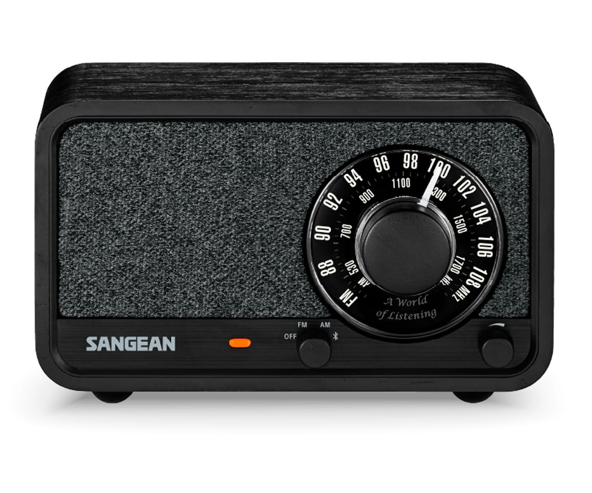SANGEAN WR-8 ROBLE DE MEDIANOCHE / RADIO ANALÓGICA DE MADERA CON AM / FM / BLUETOOTH