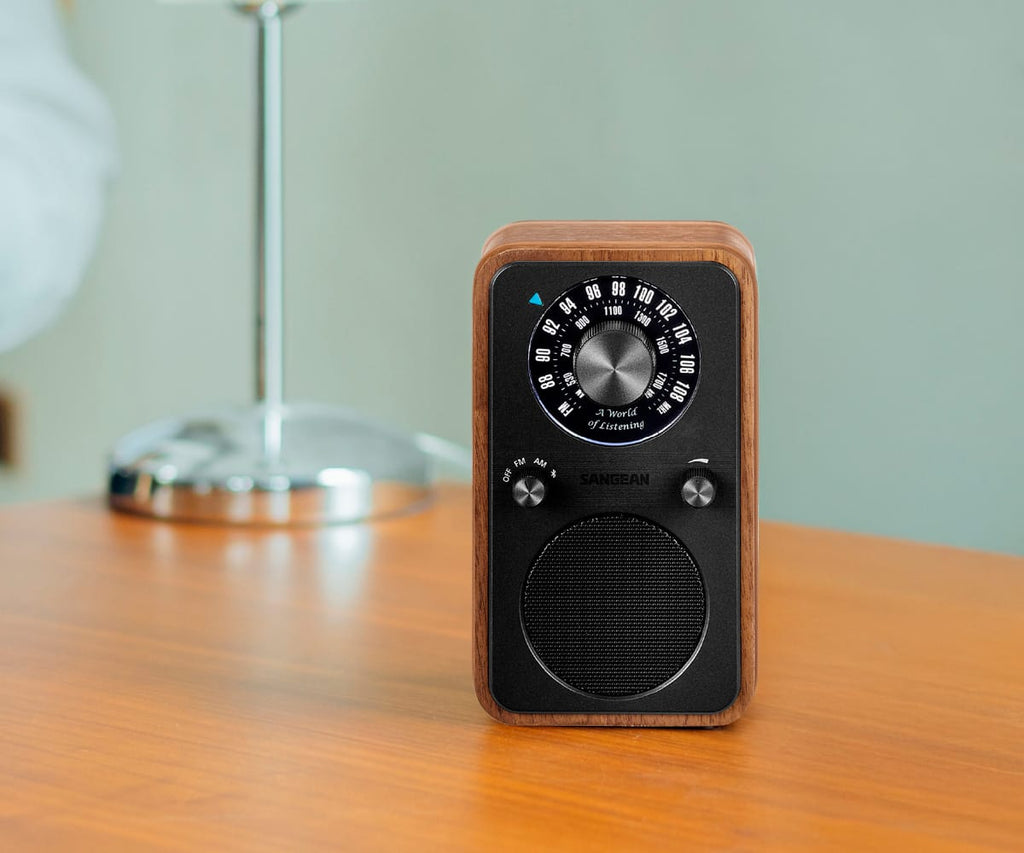SANGEAN WR-9 NOGAL VINTAGE / RADIO ANALÓGICA DE MADERA CON AM / FM / BLUETOOTH - detalle