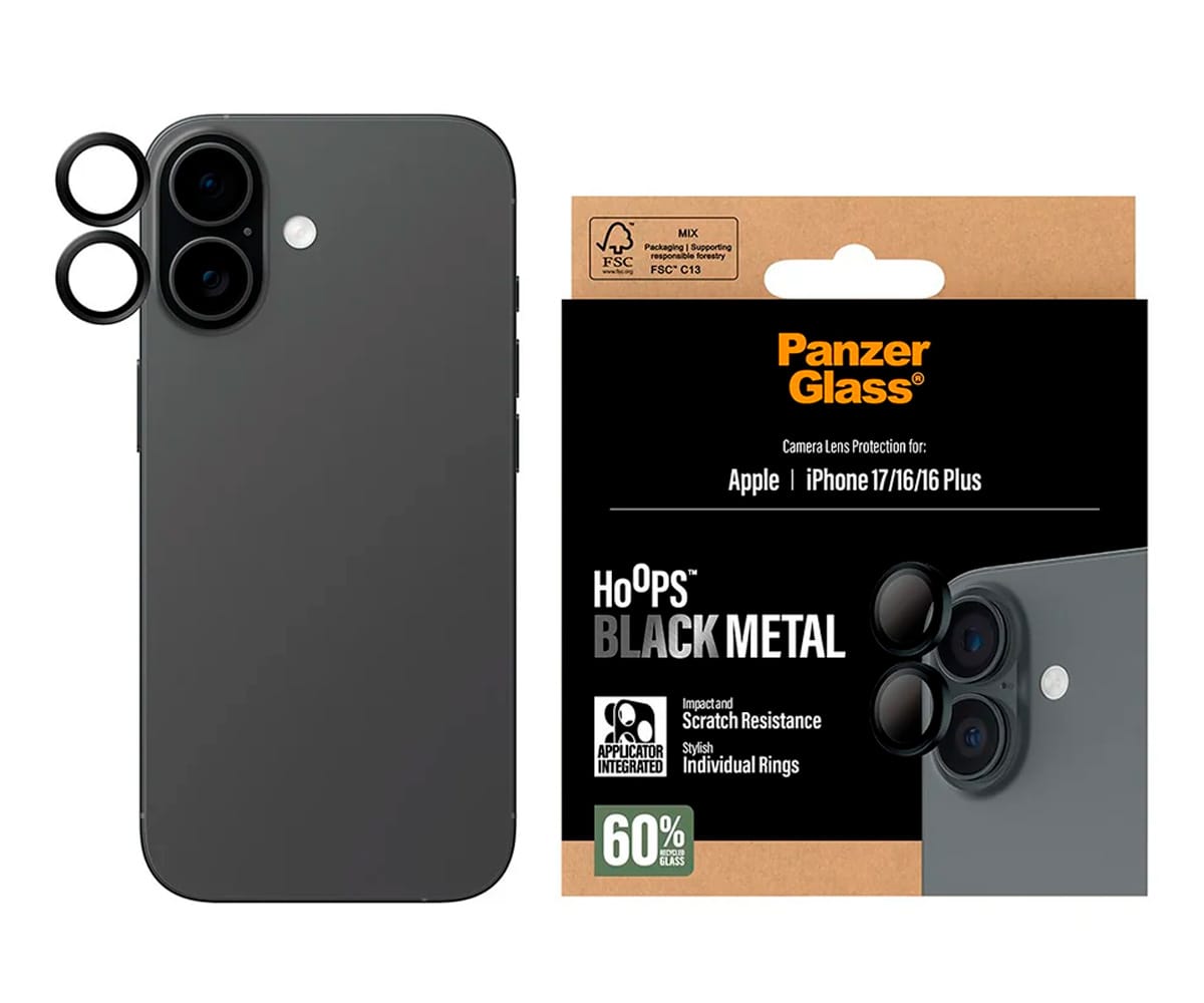 PANZERGLASS PROTECTOR DE LENTE⁣ NEGRO / APPLE IPHONE 17 / IPHONE 16 / IPHONE 16 PLUS - detalle