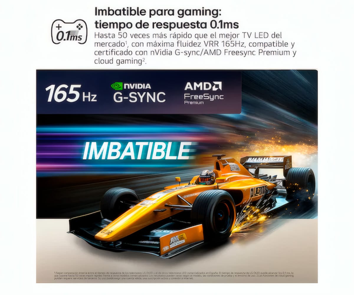 LG OLED EVO AI C6 / TELEVISOR SMART TV 48" OLED / 165HZ VRR / UHD 4K HDR - detalle