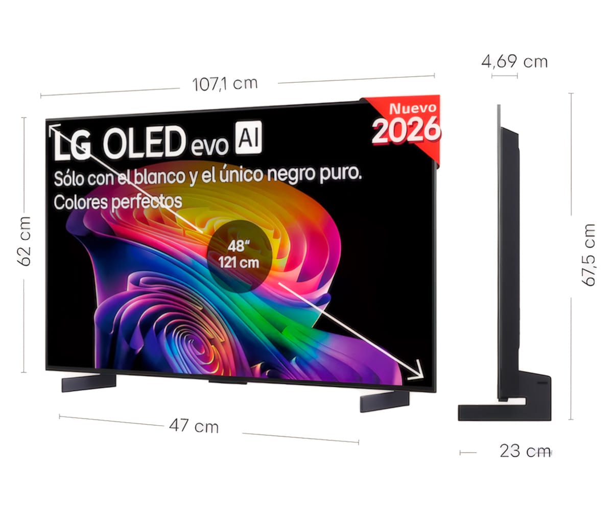 LG OLED EVO AI C6 / TELEVISOR SMART TV 48" OLED / 165HZ VRR / UHD 4K HDR - detalle