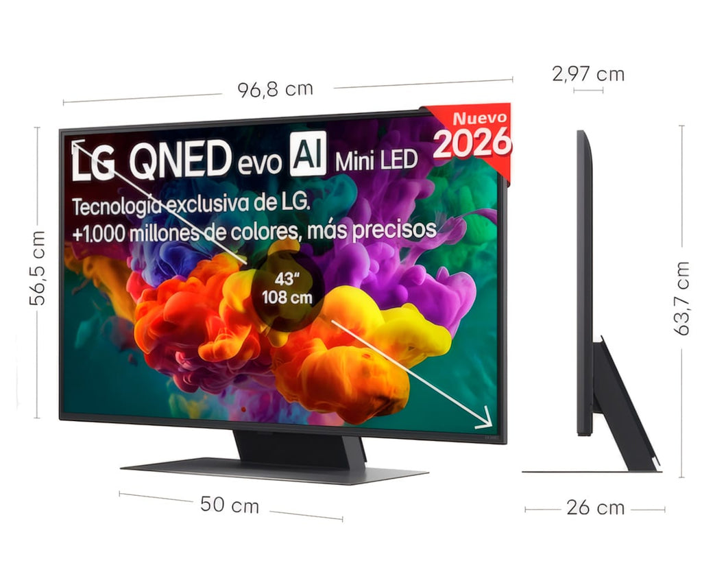 LG QNED EVO MINILED AI QNED86 / TELEVISOR SMART TV 43" QNED 4K UHD - detalle
