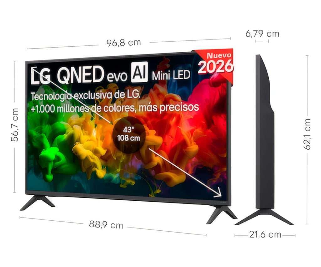LG QNED EVO MINILED AI QNED81 / TELEVISOR SMART TV 43" QNED 4K UHD - detalle