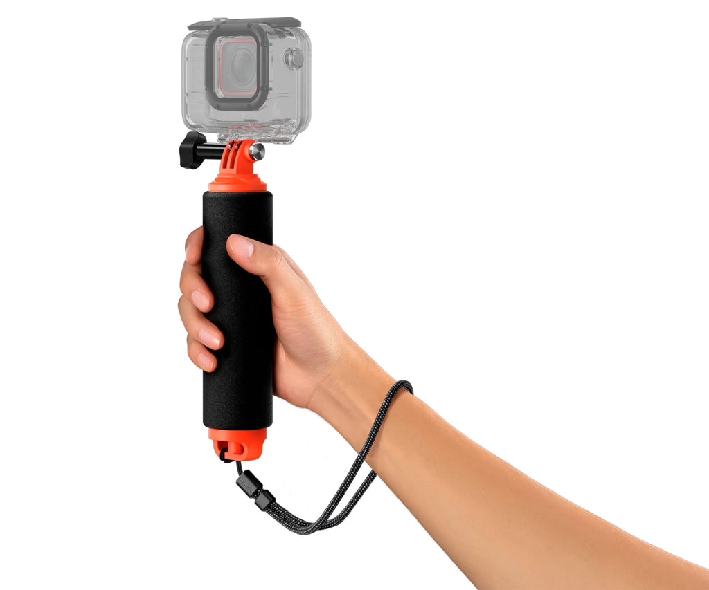 INSTA360 EMPUÑADURA FLOTANTE NEGRO Y NARANJA / EMPUÑADURA COMPATIBLE CON GO2 Y GO3 - detalle