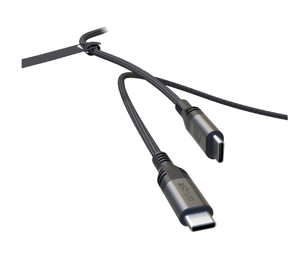 ASTRUM VMCC100 GRIS / CABLE DE CARGA VERVEMESH USB-C A USB-C / 2 METROS / 100W - detalle