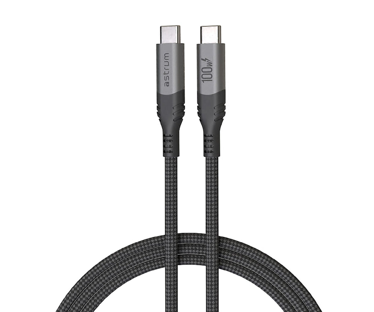 ASTRUM VMCC100 GRIS / CABLE DE CARGA VERVEMESH USB-C A USB-C / 2 METROS / 100W